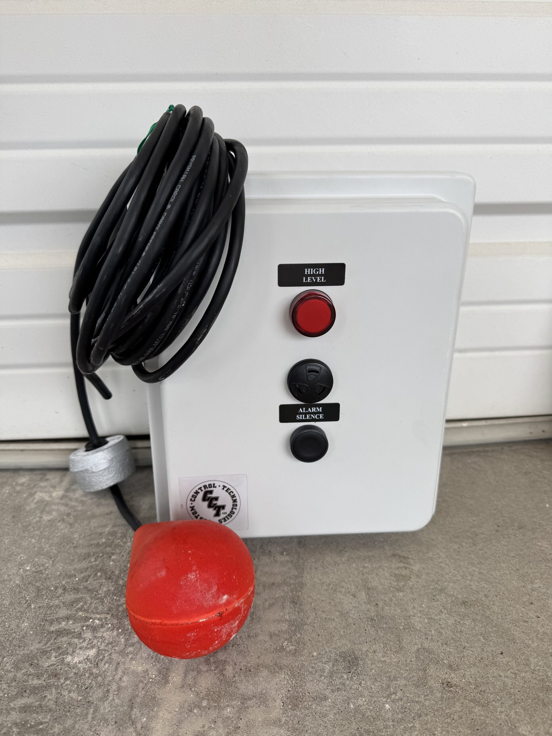 Alarm Panel with Red High Water Light with Float Switch Closed